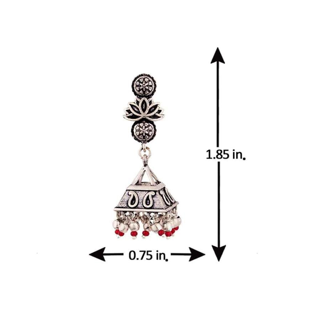 Voylla Embossed Jhumkas (Silver)