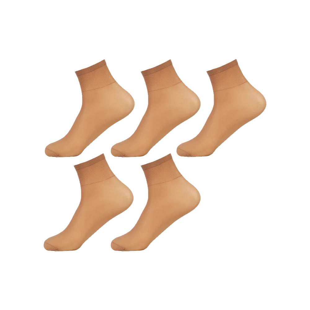 Bonjour Ultra Thin Sheer Ankle Socks (Beige, Free Size)
