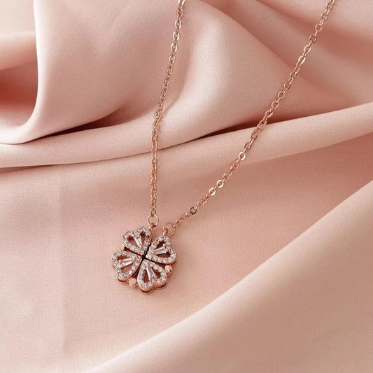 Designs & You Four Leaves Clover Design Magnetic Pendant (Rose Gold)