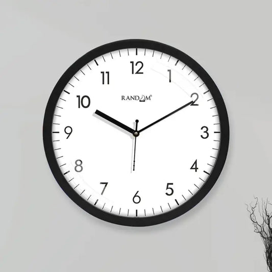 12" Classic Silent Sweep Wall Clock (Black) - Random