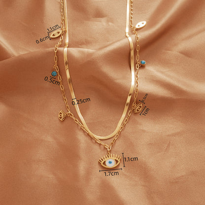 Designs & You Evil Eye Layered Necklace (Golden)