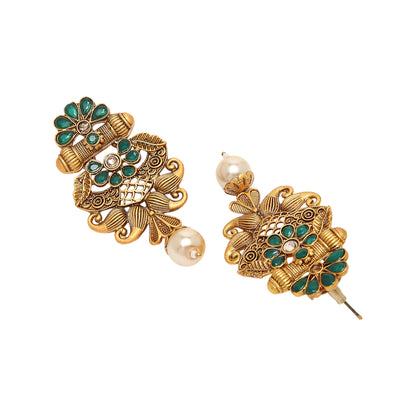 PANASH Gold-Toned & Contemporary Drop Earrings (Golden)