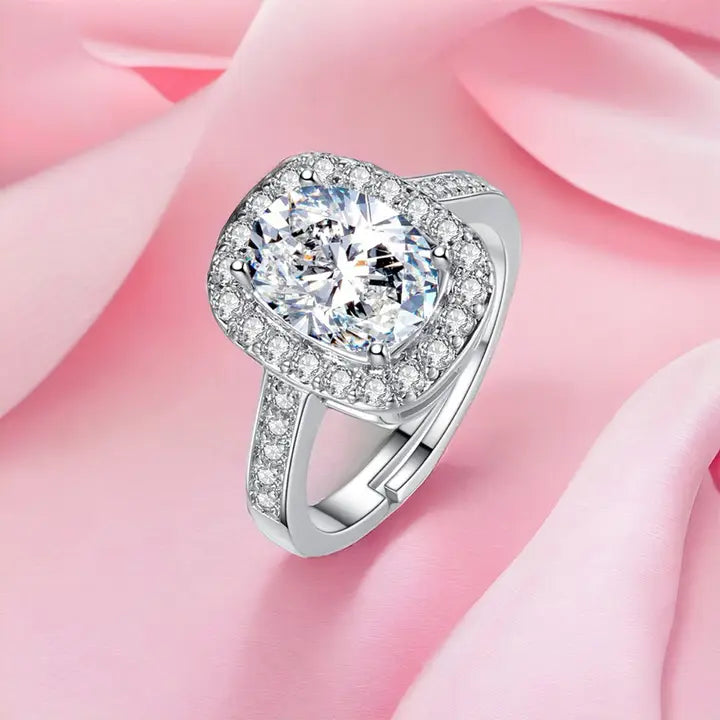 Jewels Galaxy Stone-Studded Solitaire Ring (Silver)