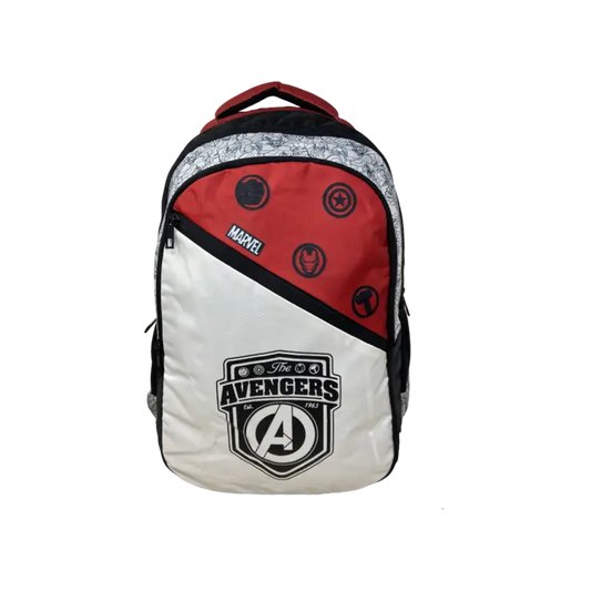 QIPS Marvel Avengers Polyester School Bag (Red, Black)