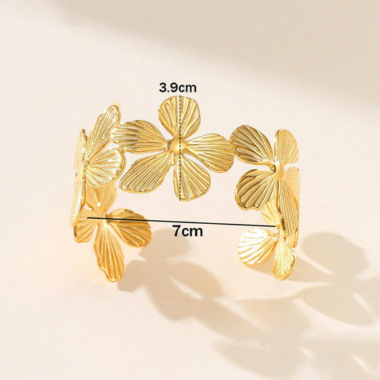 Designs & You Floral Cuff Bracelet (Golden)