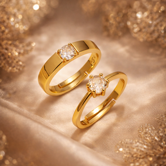 Carlton London Promise Couple Rings (Golden)