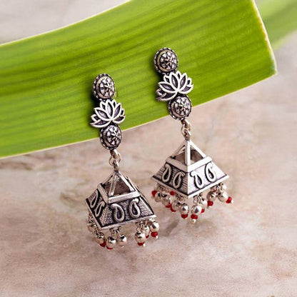 Voylla Embossed Jhumkas (Silver)
