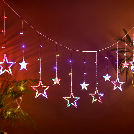 Multicolour Curtain String Lights (Star, 2 W) - Parax