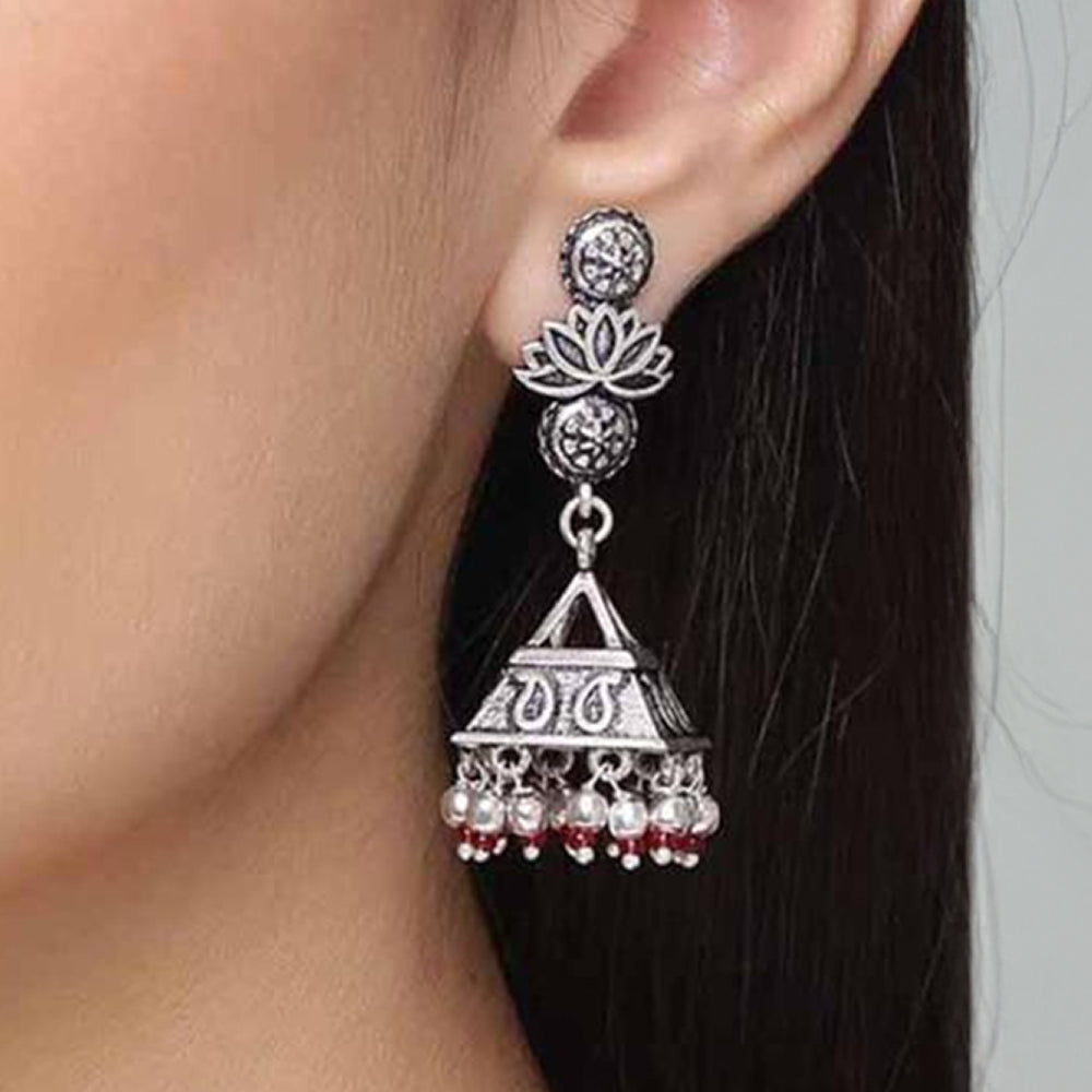 Voylla Embossed Jhumkas (Silver)