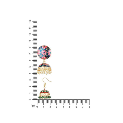 Aatmana Dome Shaped Meenakari Jhumkas (Multicolour)