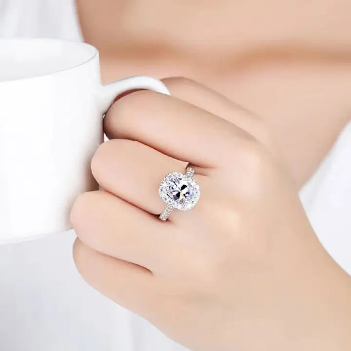 Jewels Galaxy Stone-Studded Solitaire Ring (Silver)