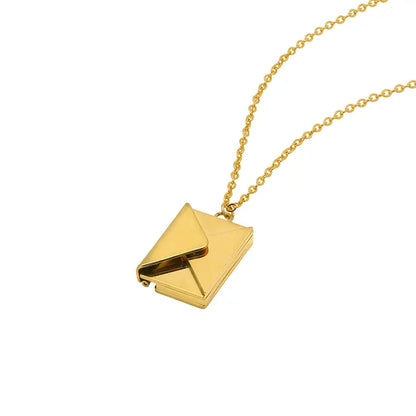 Carlton London Love Letter Envelope Pendant with Chain (Golden)