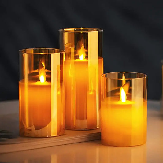 Warm White Flameless Candle Decorative Lamp (4" x 5") - DesiDiya