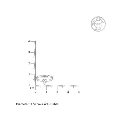 GIVA Passionate Love Adjustable Ring (Silver)