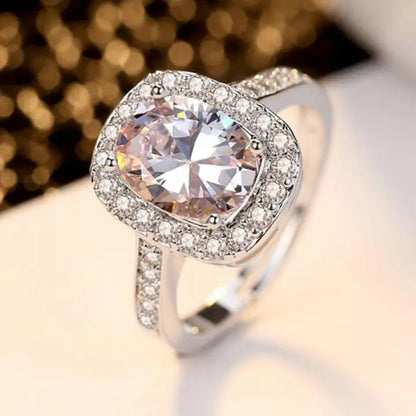 Jewels Galaxy Stone-Studded Solitaire Ring (Silver)