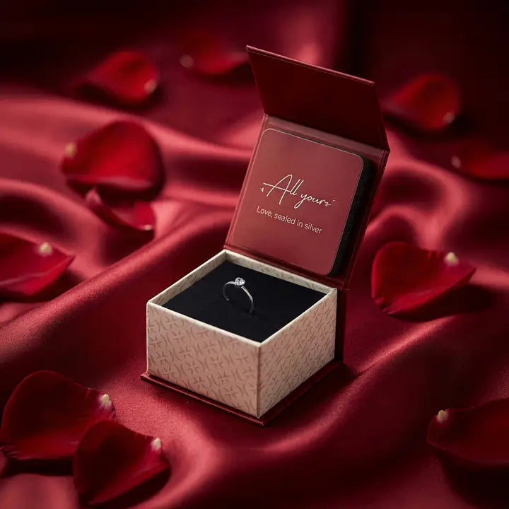 GIVA Passionate Love Adjustable Ring (Silver)