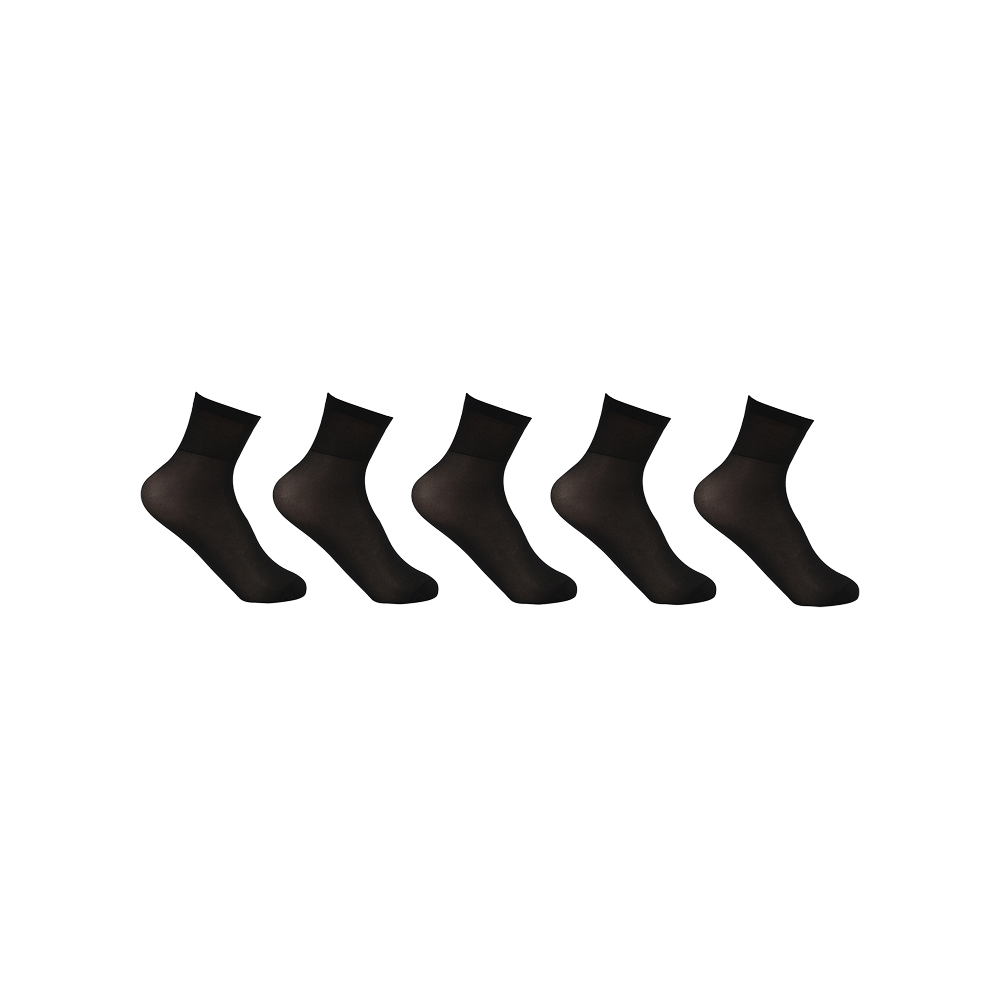 Bonjour Ultra Thin Sheer Ankle Socks (Black, Free Size)